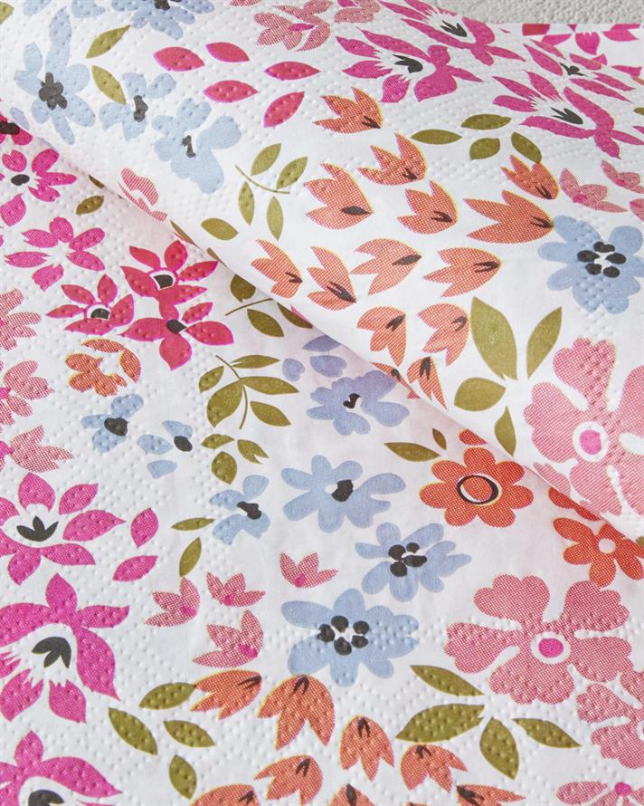 Colorful Blooms Kağıt 20li Kağıt Peçete 33x33 cm Turuncu