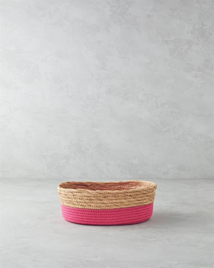 Colorful Lines Kağıt İp Sepet Pembe