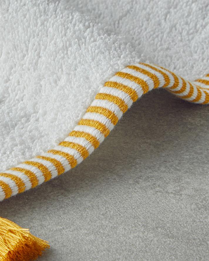 Colorful Lines Pamuklu Yüz Havlusu 50x80 cm Ekru-Sarı