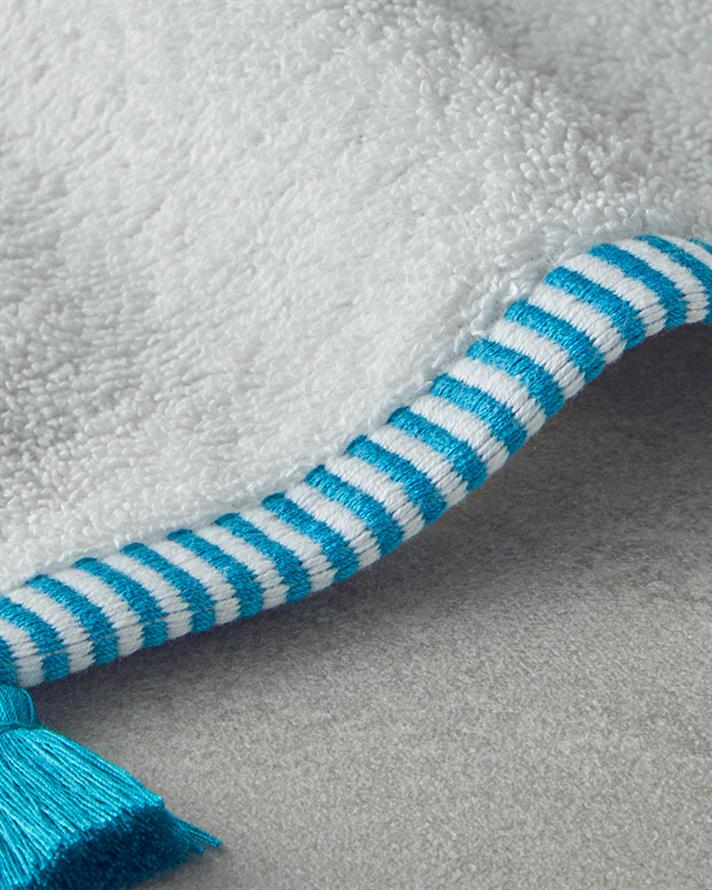 Colorful Lines Pamuklu Yüz Havlusu 50x80 cm Ekru - Mavi