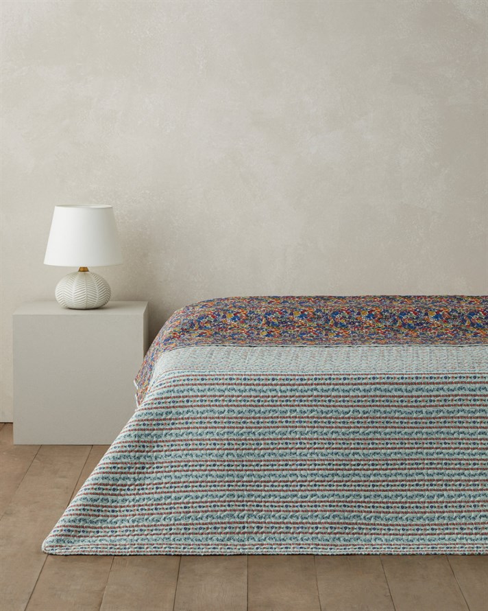 Colorful Stripeway Tek Kişilik Çok Amaçlı Örtü 160x220 cm Kırmızı