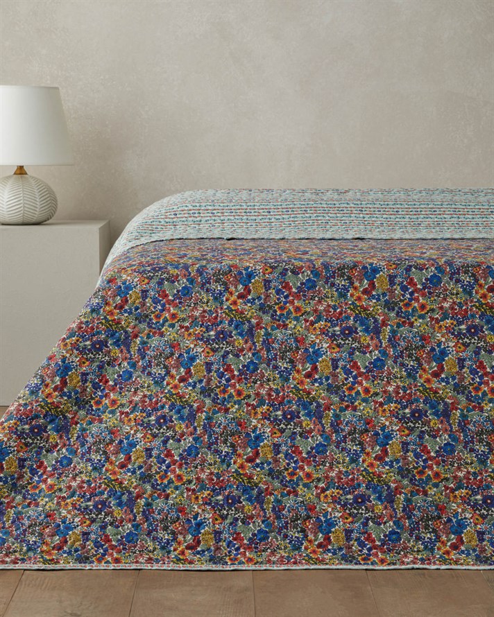 Colorful Stripeway Tek Kişilik Çok Amaçlı Örtü 160x220 cm Kırmızı