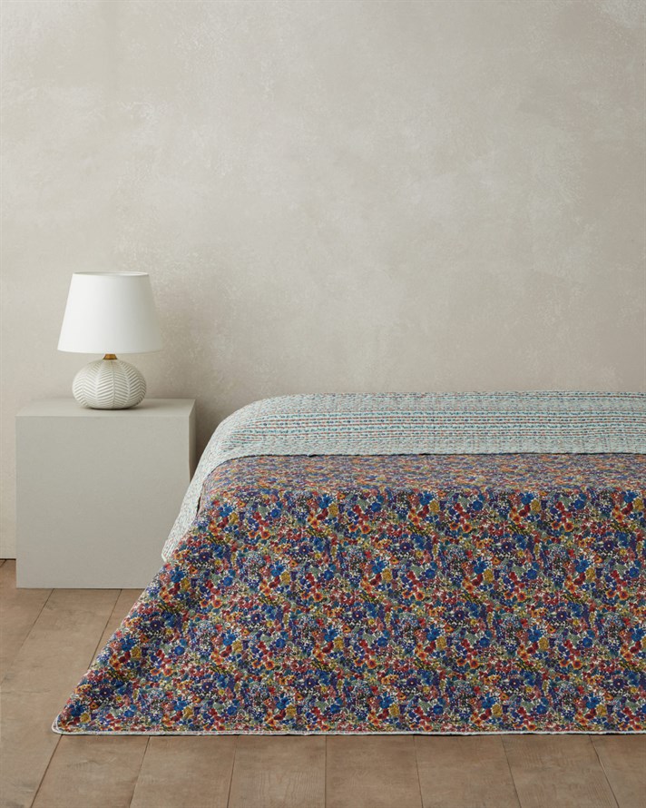 Colorful Stripeway Tek Kişilik Çok Amaçlı Örtü 160x220 cm Kırmızı