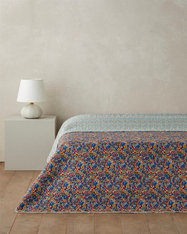 Colorful Stripeway Tek Kişilik Çok Amaçlı Örtü 160x220 cm Kırmızı