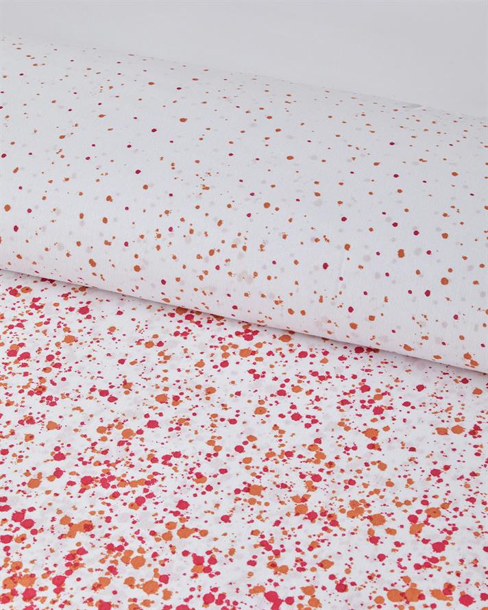Colors Dance Kolay Ütülenir Çift Kişilik Çarşaflı Nevresim Takımı 200x220 cm Fuşya-Turuncu