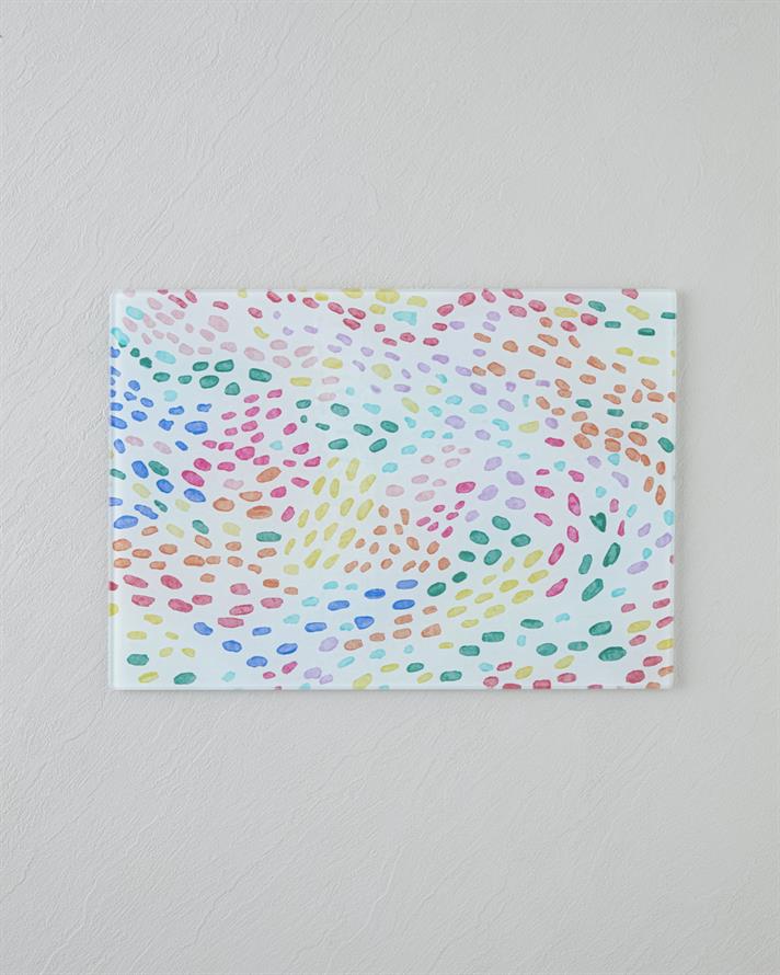 Colourful Joy Cam Kesme Tahtası 25x35 cm Renkli