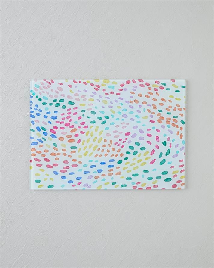 Colourful Joy Cam Kesme Tahtası 25x35 cm Renkli