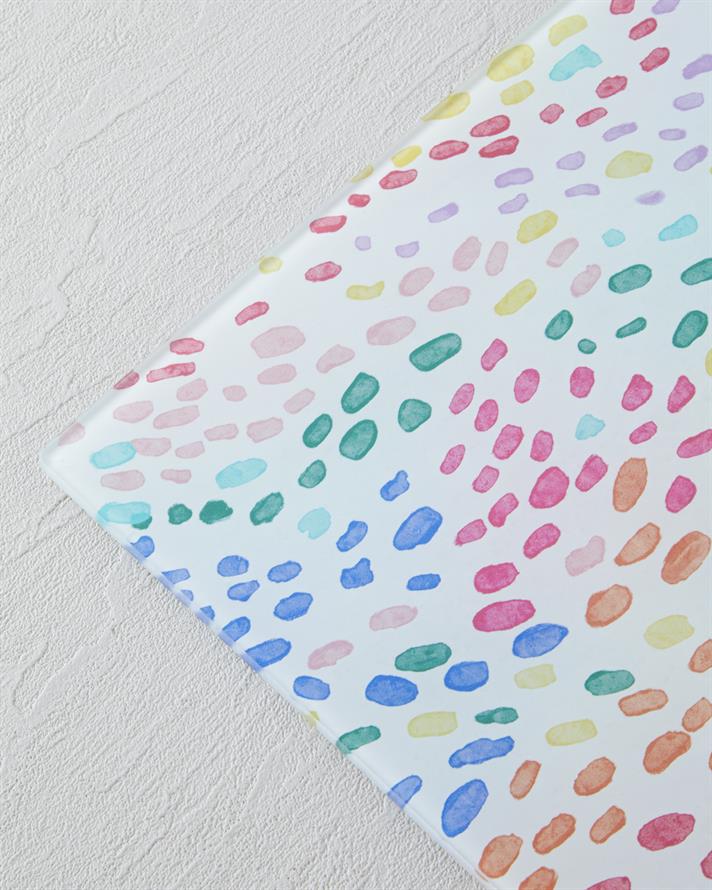 Colourful Joy Cam Kesme Tahtası 25x35 cm Renkli