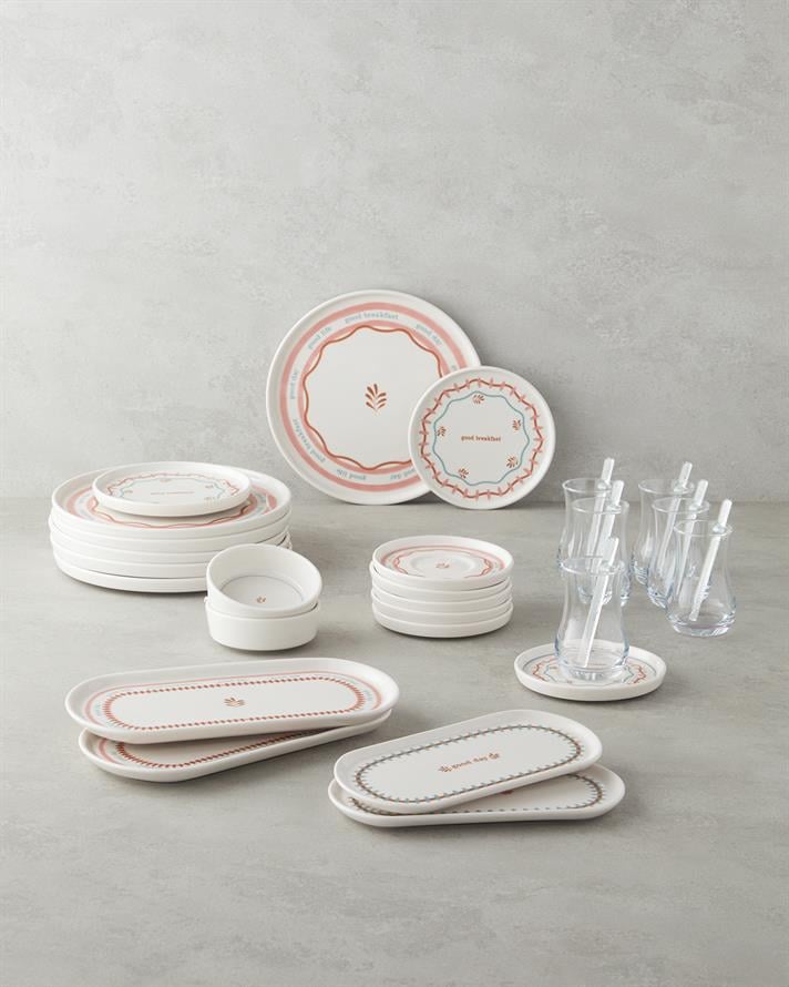 Comely Seramik Kahvaltı Takımı 32 parça 6 kişilik Renkli