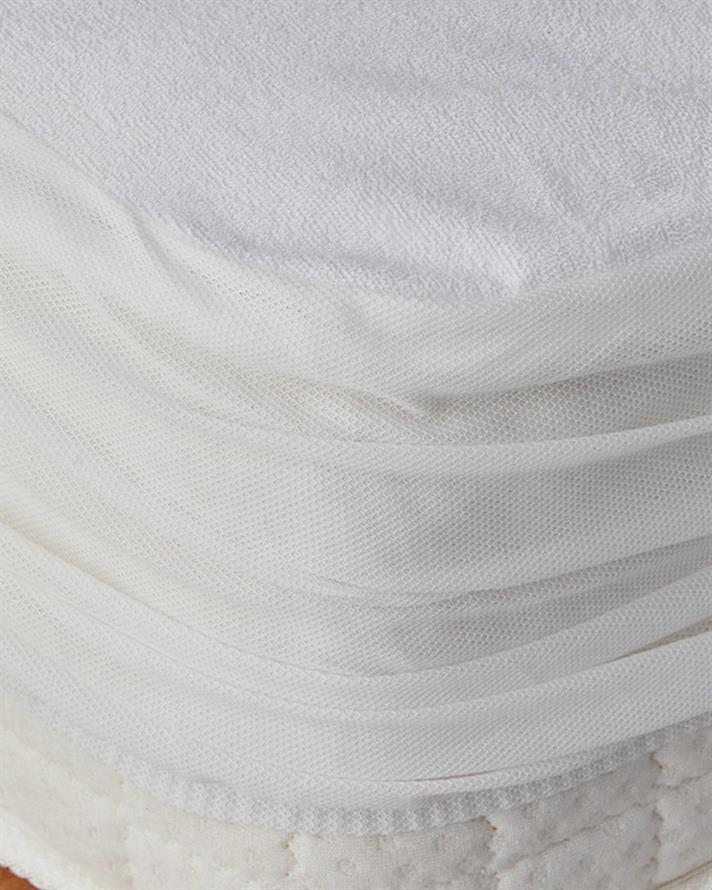 Comfort Pamuklu Sıvı Geçirmez Tek Kişilik Yatak Koruyucu Alez 120x200 + 30 cm Beyaz