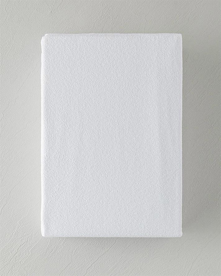Comfort Pamuklu Sıvı Geçirmez Tek Kişilik Yatak Koruyucu Alez 120x200 + 30 cm Beyaz