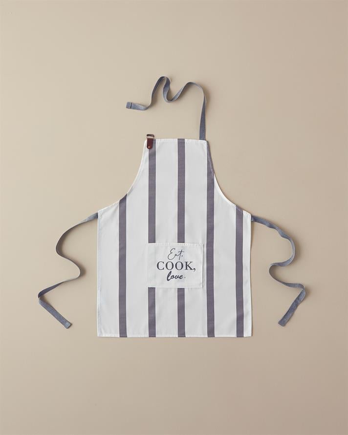 Cookery Pamuk Mutfak Önlüğü 70x55 Cm Beyaz - Gri