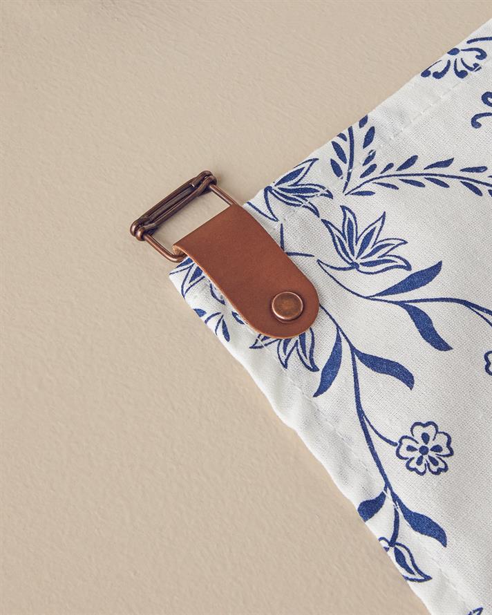 Cooktop Pamuk Mutfak Önlüğü Beyaz - Mavi