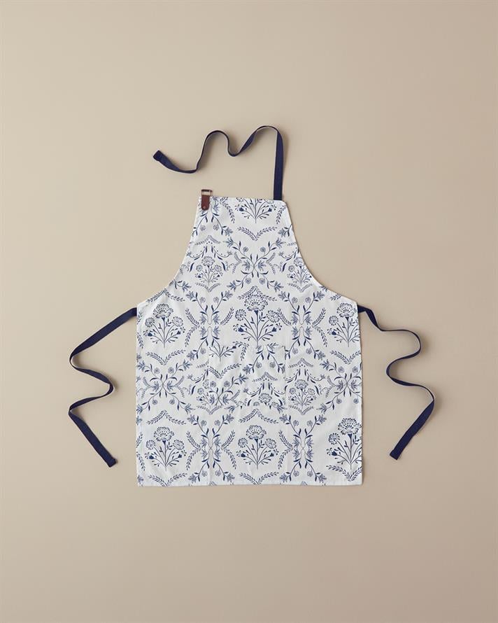 Cooktop Pamuk Mutfak Önlüğü Beyaz - Mavi