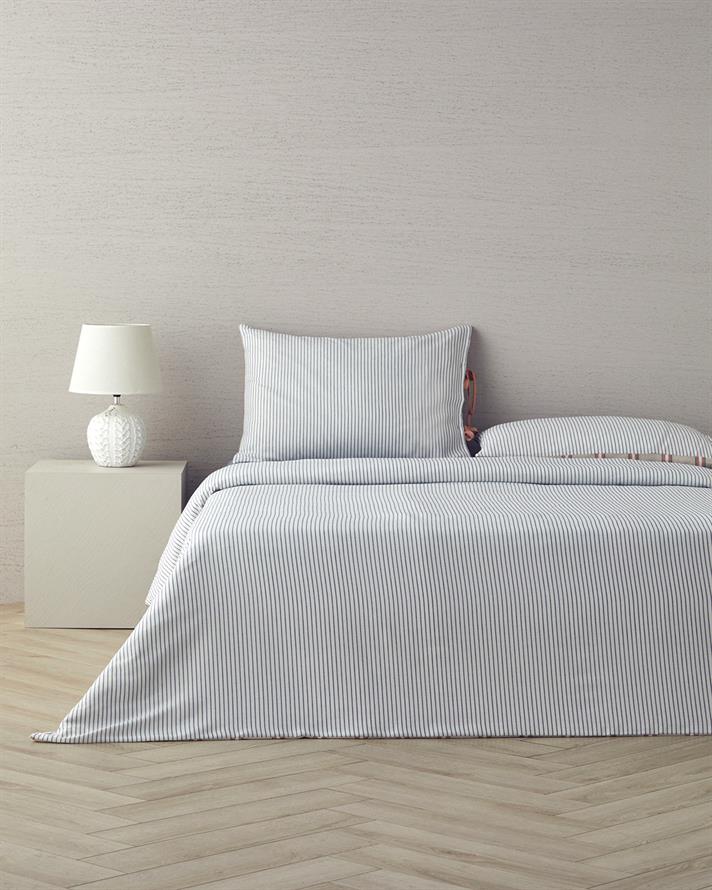 Cool Stripe İpliği Boyalı Çift Kişilik Nevresim Takımı 200x220 cm Terracota - Bej