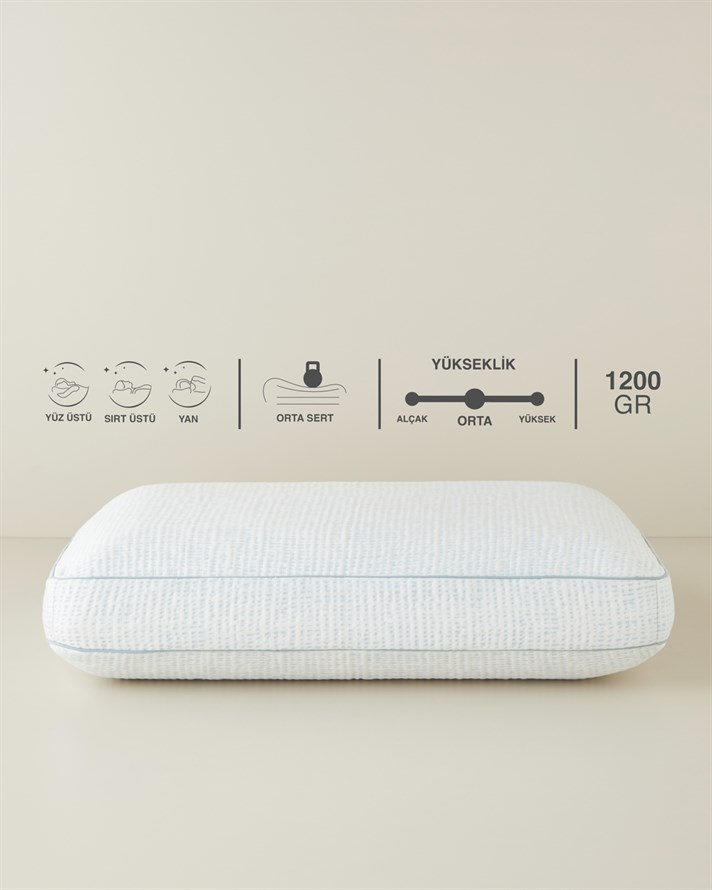 Cool Touch Serin Tutan Visco Yastık 60x40x15 cm Mavi