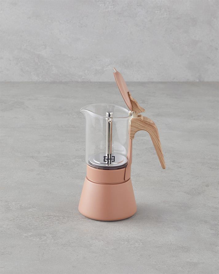 Corazon Paslanmaz Çelik 4 Cup Moka Pot 160 ml Turuncu