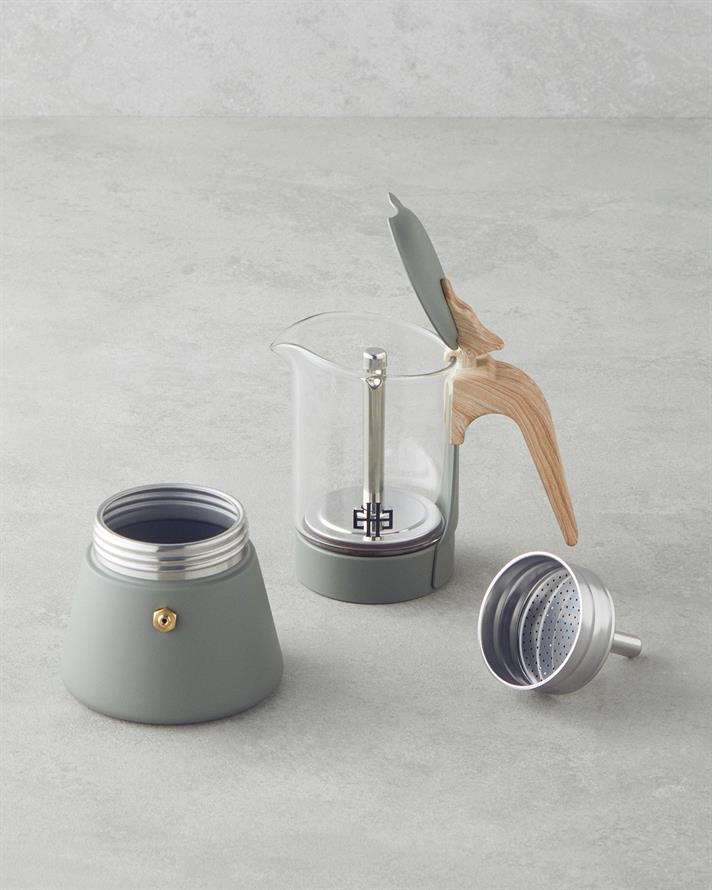 Corazon Paslanmaz Çelik 4 Cup Moka Pot 160 ml Yeşil