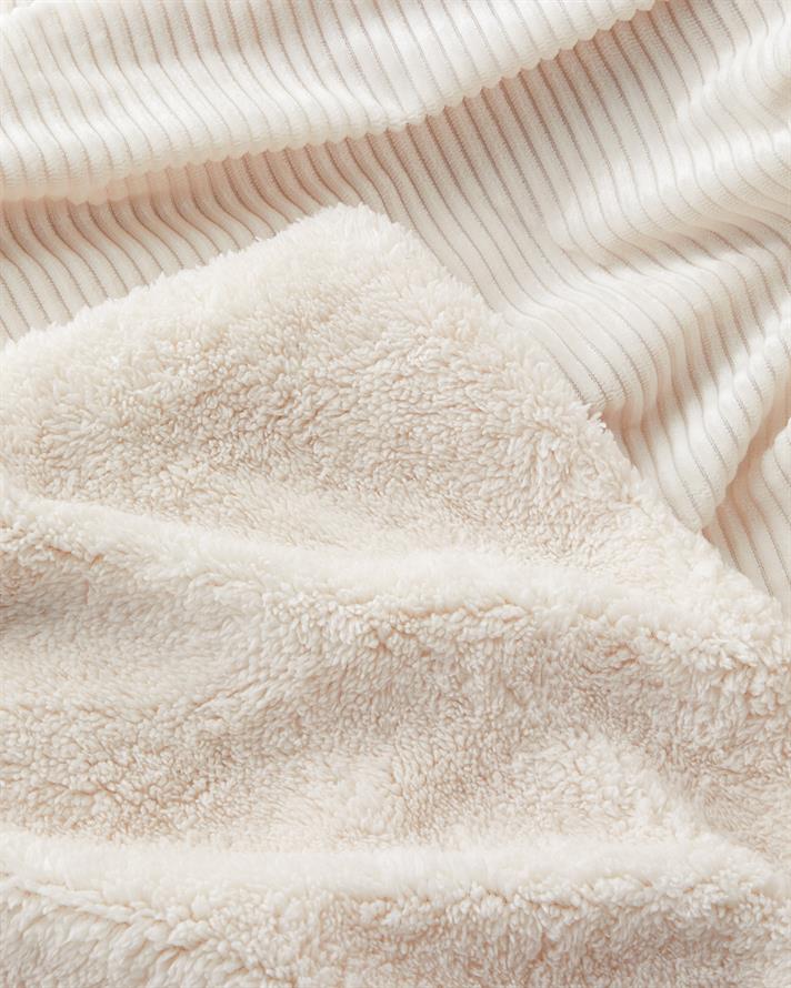 Corduroy Sherpa Kadife Tv Battaniye 120x160 cm Krem
