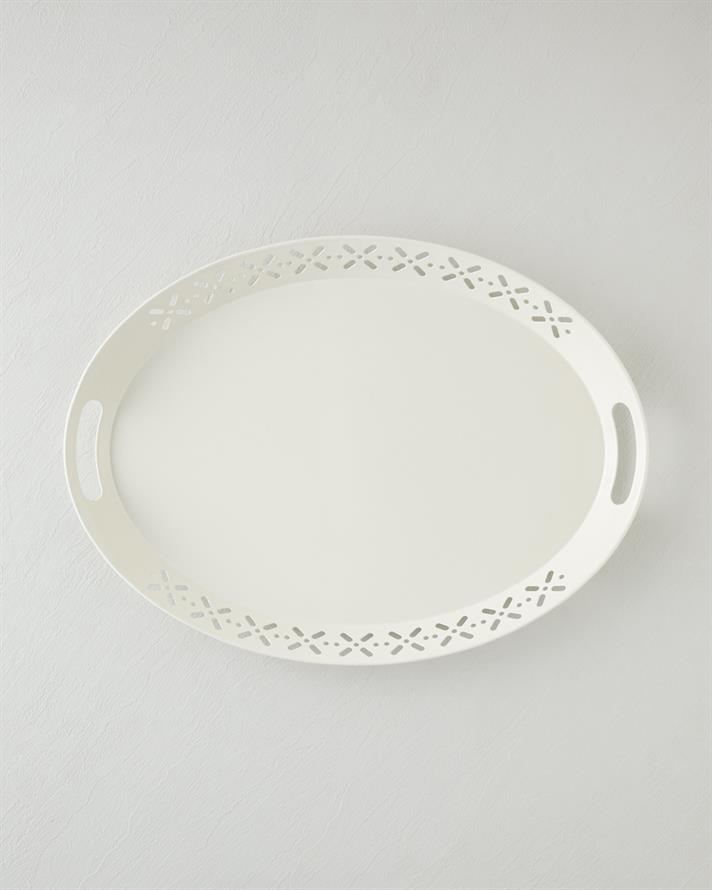 Core Metal Tepsi 52x39 cm Krem