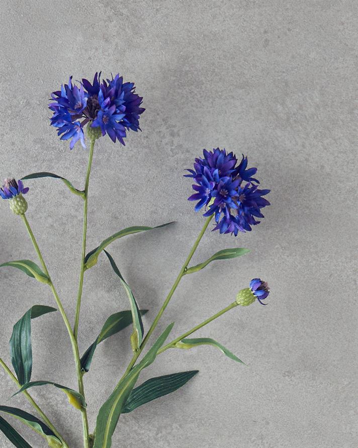 Cornflower Tek Dal Yapay Çiçek 64 cm Koyu Mavi
