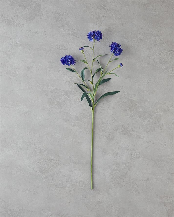 Cornflower Tek Dal Yapay Çiçek 64 cm Koyu Mavi