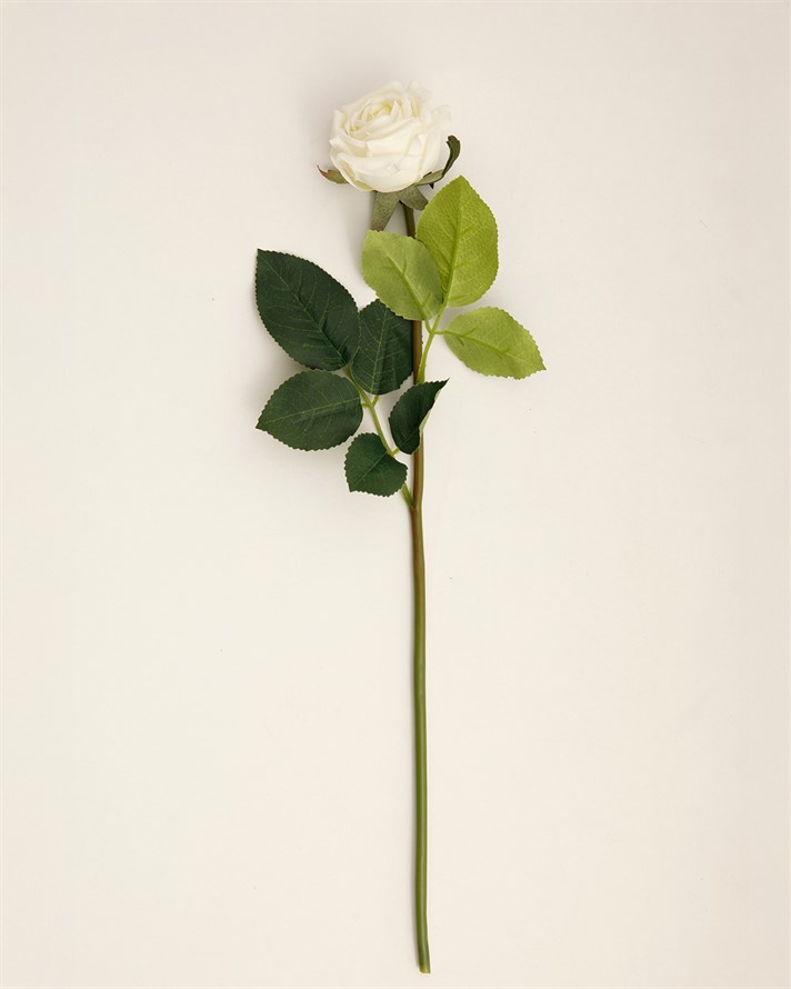 Corsage Kumaş Tek Dal Yapay Çiçek Beyaz