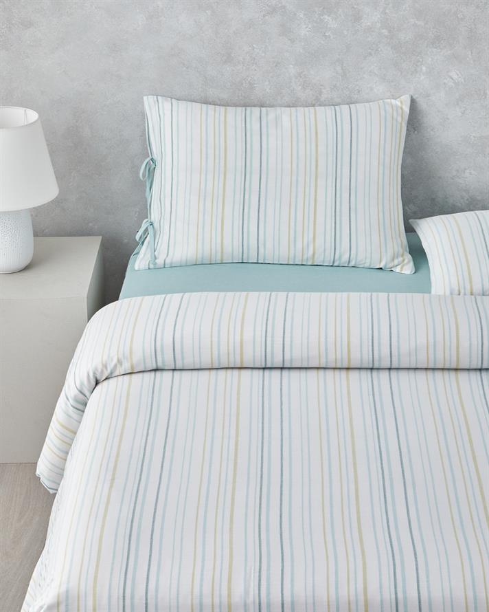 Cosmic Line İpliği Boyalı Çift Kişilik Nevresim Takımı 200x220 cm Seledon