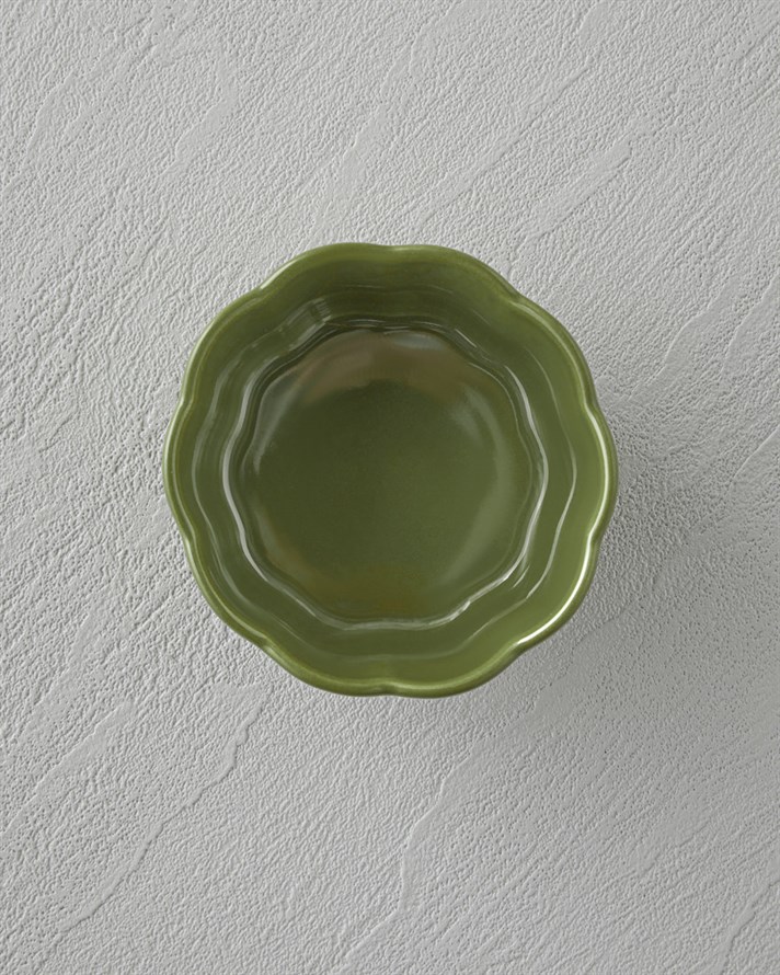Cottage Stoneware 2li Sufle Fırın Kabı 9 – 9 cm Açık Yeşil-Koyu Yeşil