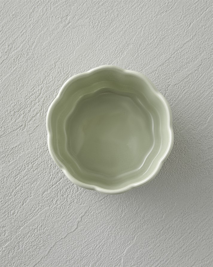 Cottage Stoneware 2li Sufle Fırın Kabı 9 – 9 cm Açık Yeşil-Koyu Yeşil