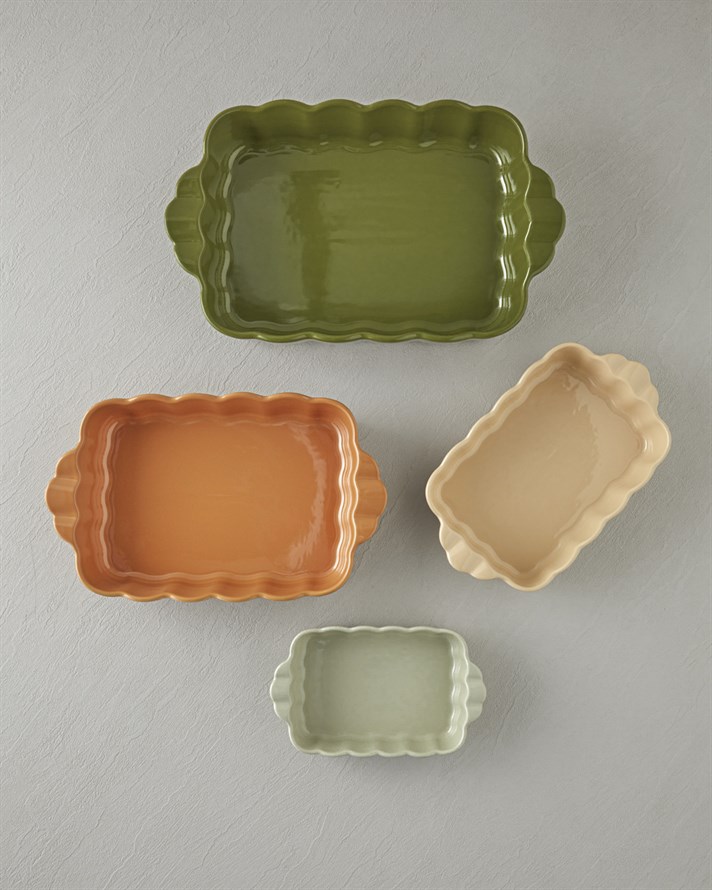 Cottage Stoneware Dikdörtgen Fırın Kabı 22x13 cm Açık Yeşil