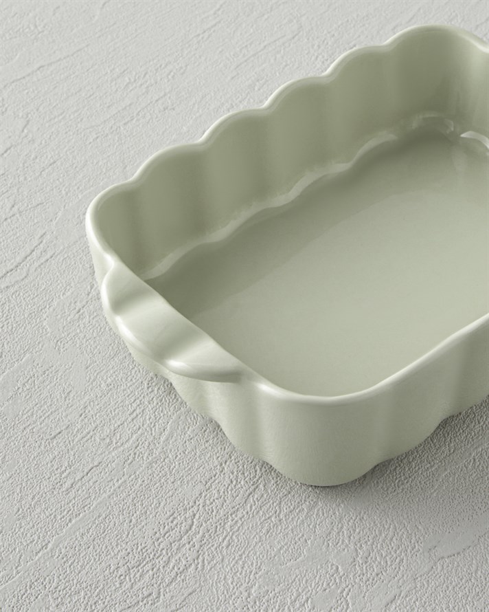 Cottage Stoneware Dikdörtgen Fırın Kabı 22x13 cm Açık Yeşil