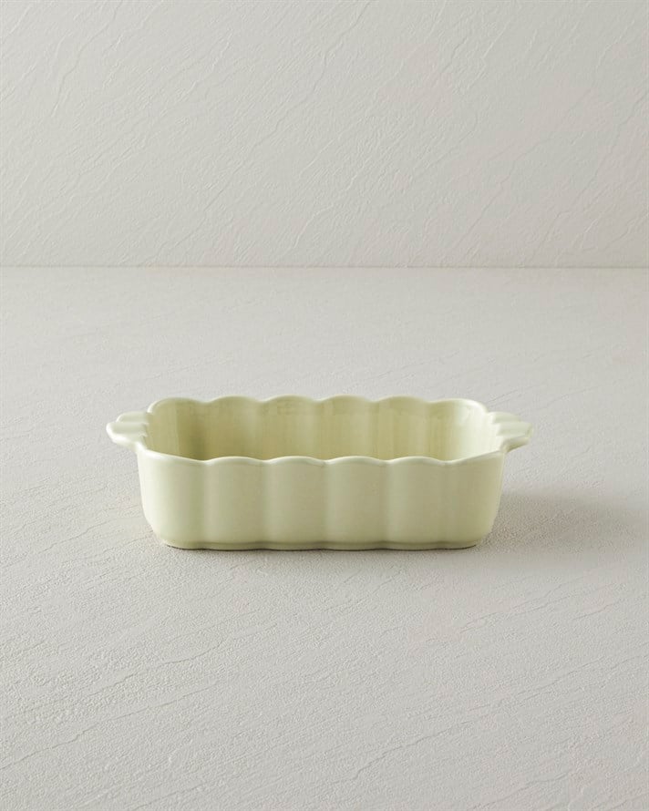 Cottage Stoneware Dikdörtgen Fırın Kabı 22x13 cm Açık Yeşil