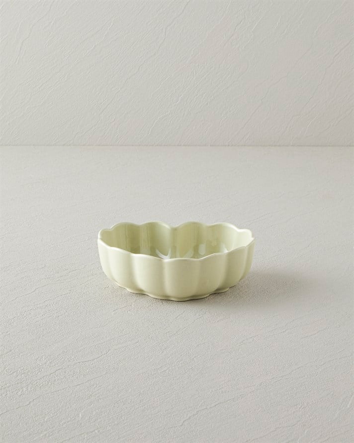Cottage Stoneware Kalp Fırın Kabı 14,5x13,5 cm Açık Yeşil