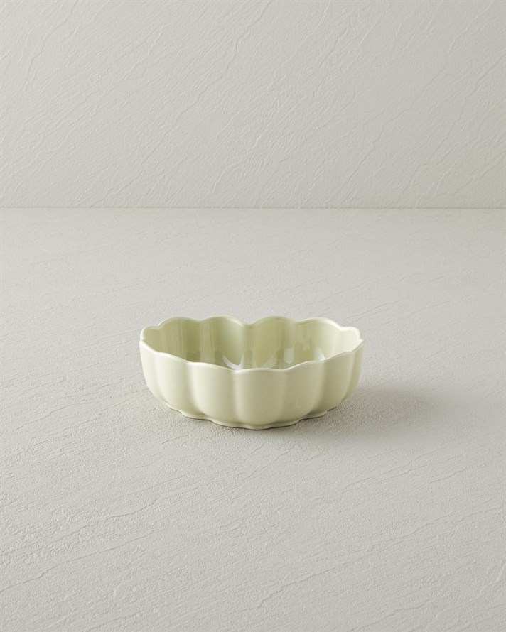 Cottage Stoneware Kalp Fırın Kabı 14,5x13,5 cm Açık Yeşil