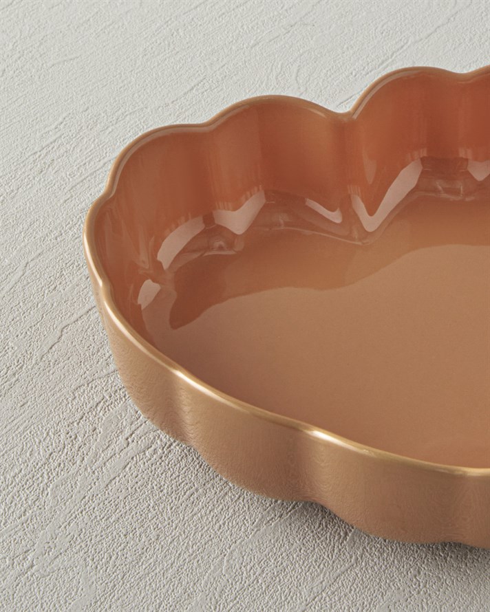 Cottage Stoneware Kalp Fırın Kabı 20,5x19 cm Koyu Pembe