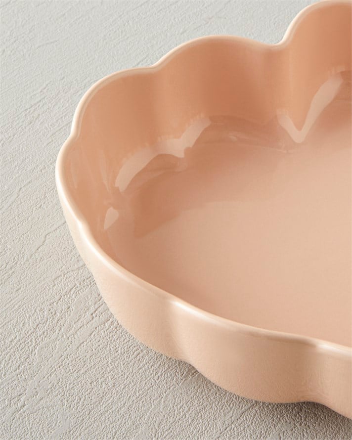 Cottage Stoneware Kalp Fırın Kabı 26,5x24,5 cm Açık Pembe