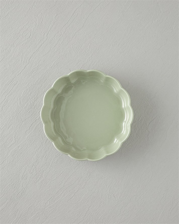 Cottage Stoneware Yuvarlak Fırın Kabı 20x5 cm Açık Yeşil