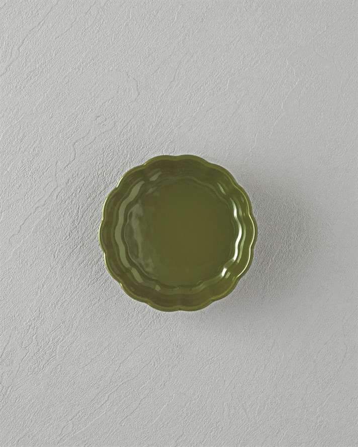Cottage Stoneware Yuvarlak Fırın Kabı 13x4 cm Koyu Yeşil