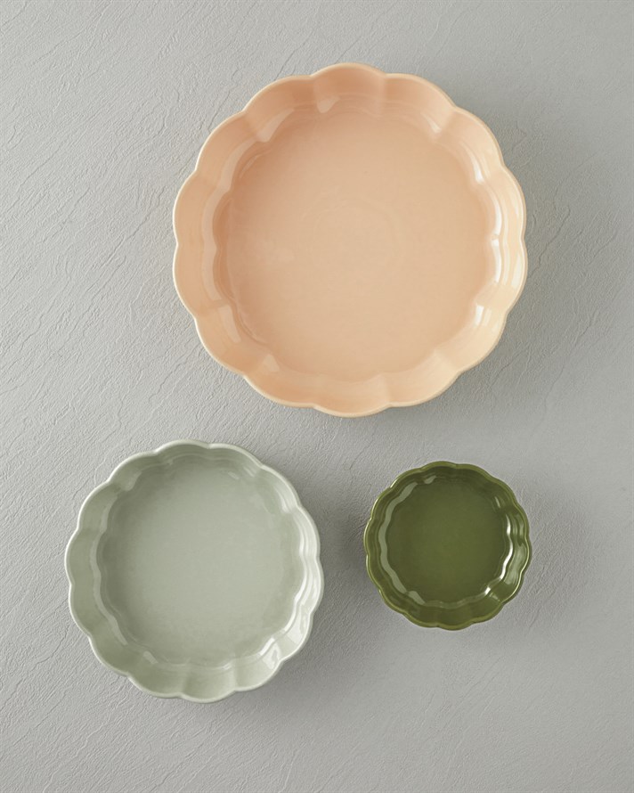 Cottage Stoneware Yuvarlak Fırın Kabı 13x4 cm Koyu Yeşil