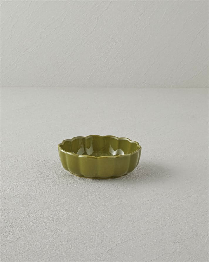 Cottage Stoneware Yuvarlak Fırın Kabı 13x4 cm Koyu Yeşil