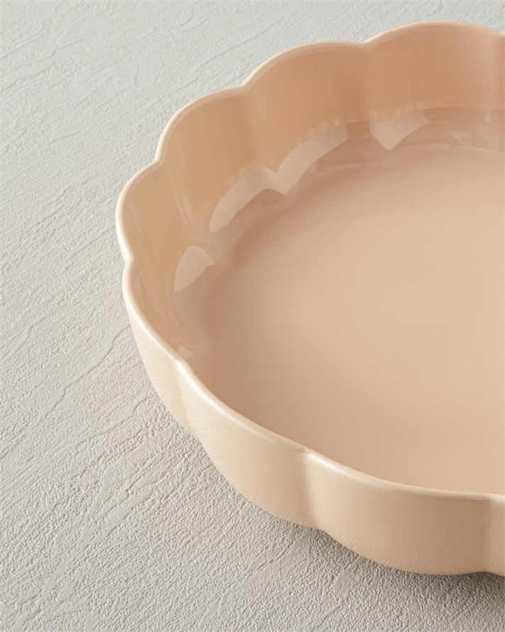 Cottage Stoneware Yuvarlak Fırın Kabı 27x6 cm Açık Pembe