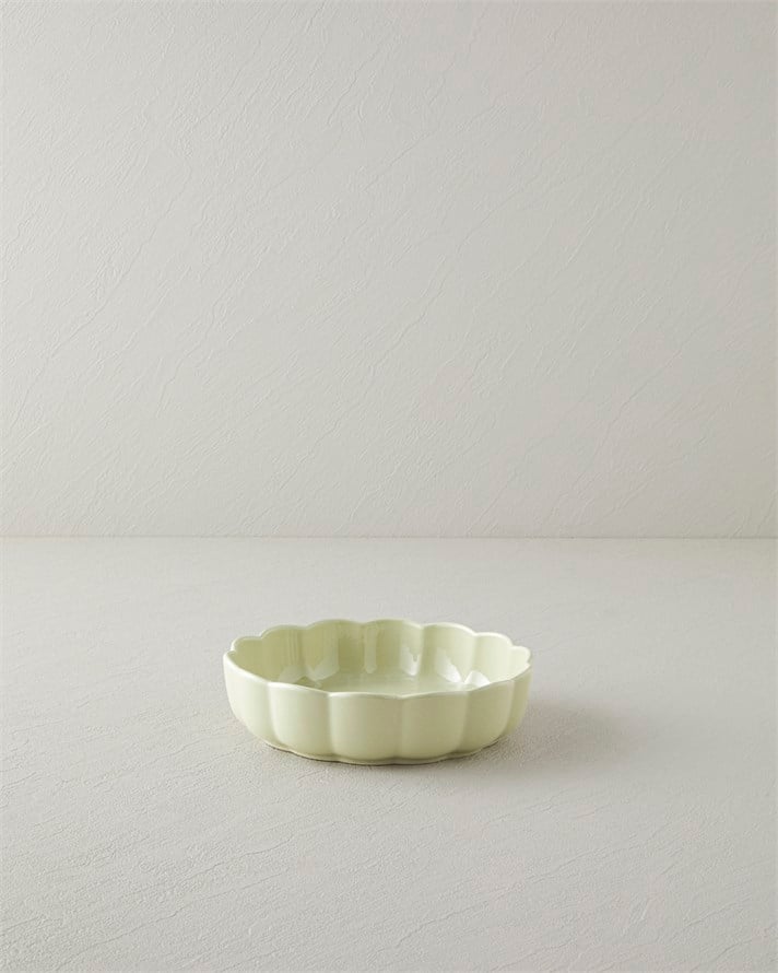 Cottage Stoneware Yuvarlak Fırın Kabı 20x5 cm Açık Yeşil