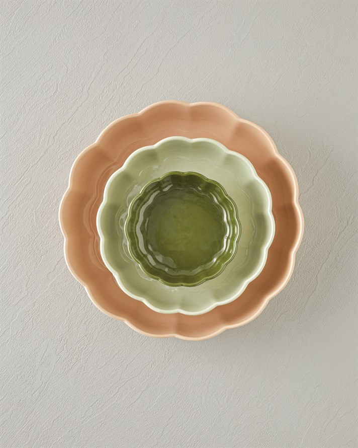 Cottage Stoneware Yuvarlak Fırın Kabı 13x4 cm Koyu Yeşil