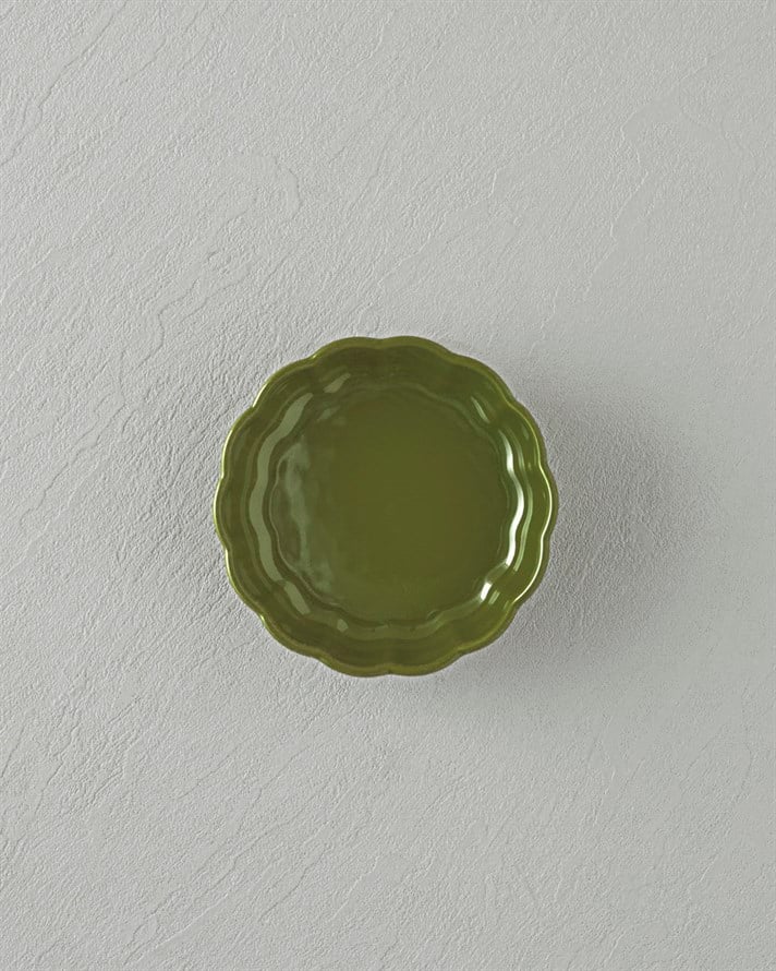 Cottage Stoneware Yuvarlak Fırın Kabı 13x4 cm Koyu Yeşil