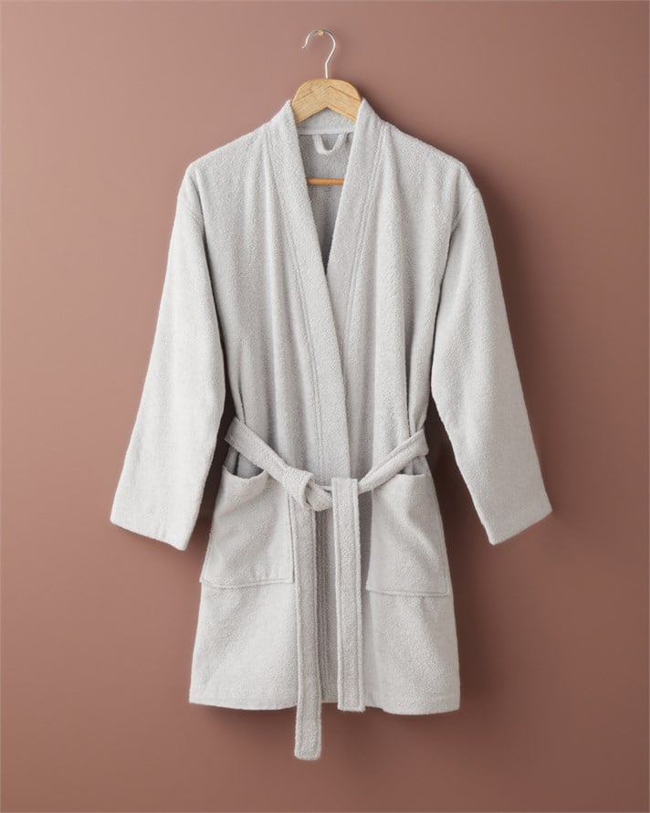 Cotton Line %100 Pamuk Bornoz Açık Gri 360 G/m²