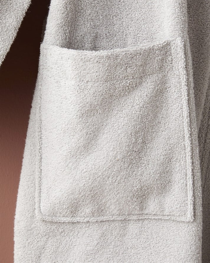 Cotton Line %100 Pamuk Bornoz S-M Açık Gri 360 G/m²