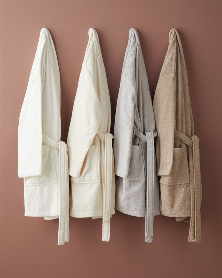 Cotton Line %100 Pamuk Bornoz S-M Ekru 360 G/m²