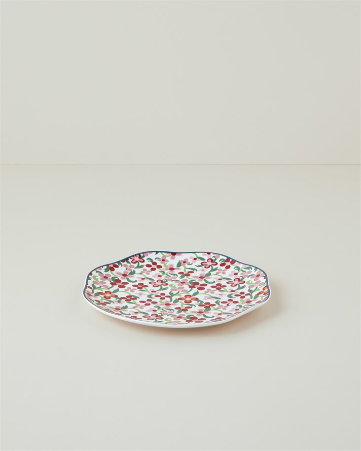 Country Bloom New Bone Pasta Tabağı 20 cm Kırmızı-Pembe