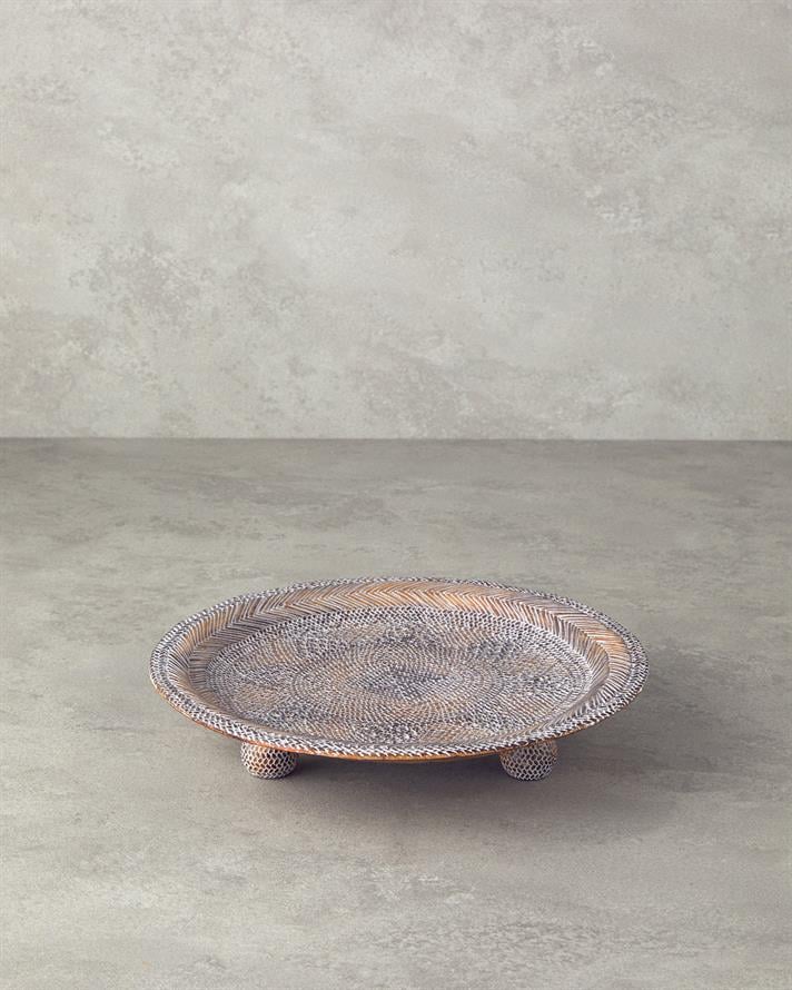 Cozy Polyresin Dekoratif Tepsi Kahve